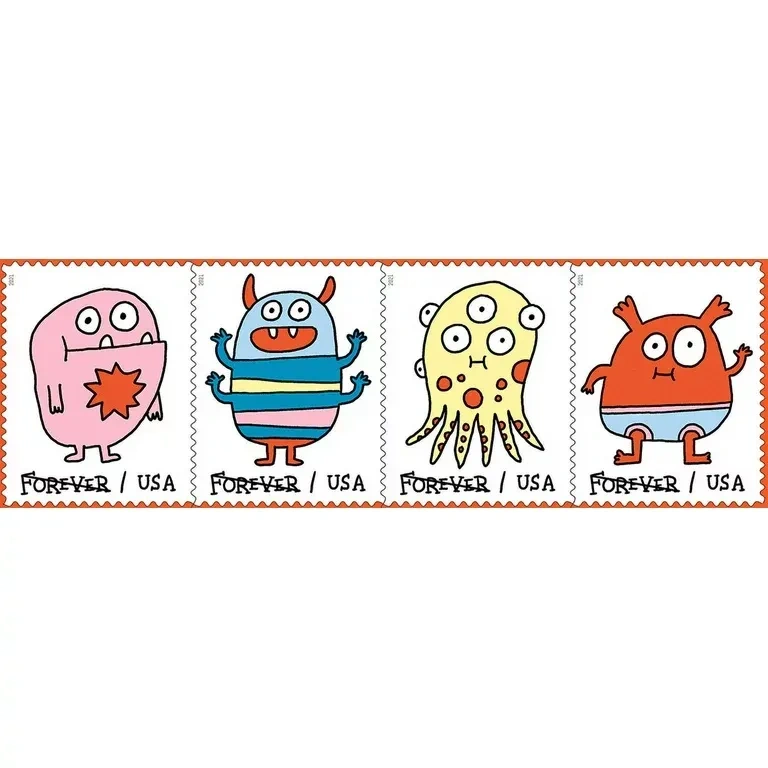 USPS 2021 Message Monsters Forever First Class Postage Stamps - Kestreli