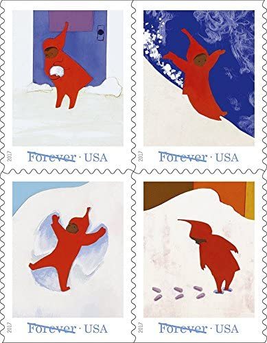 (2017) USPS Snowy Day Forever Postage Stamps - Kestreli